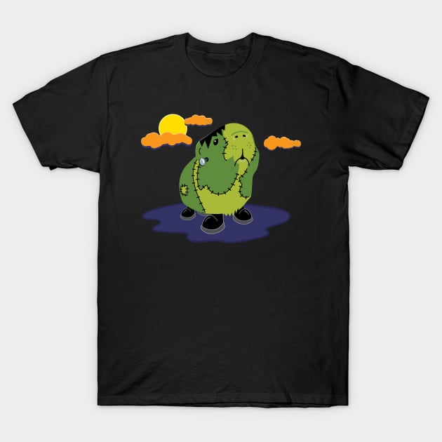 Funny Halloween Frankenstein Monster Guinea Pig, Cavy T-Shirt by cottoncanvas